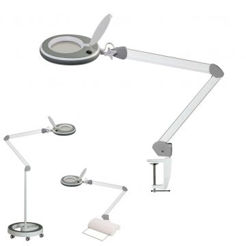 Lumeno #8213/8215 Magnifying-Lamp Ø127mm -  Workbench magnifier - 96 LEDs+