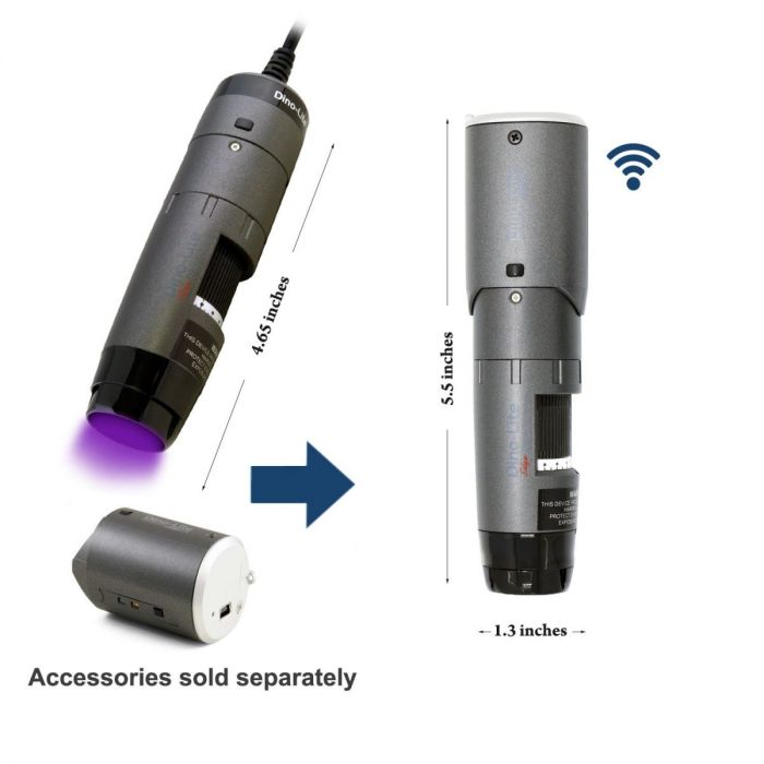 [AF4515T-FVW] Dino-Lite EDGE Digital Microscope (USB 2, 1.3MP) AMR / FLC / UV-Licht 400nm +WiFi-Ready - 20-220x